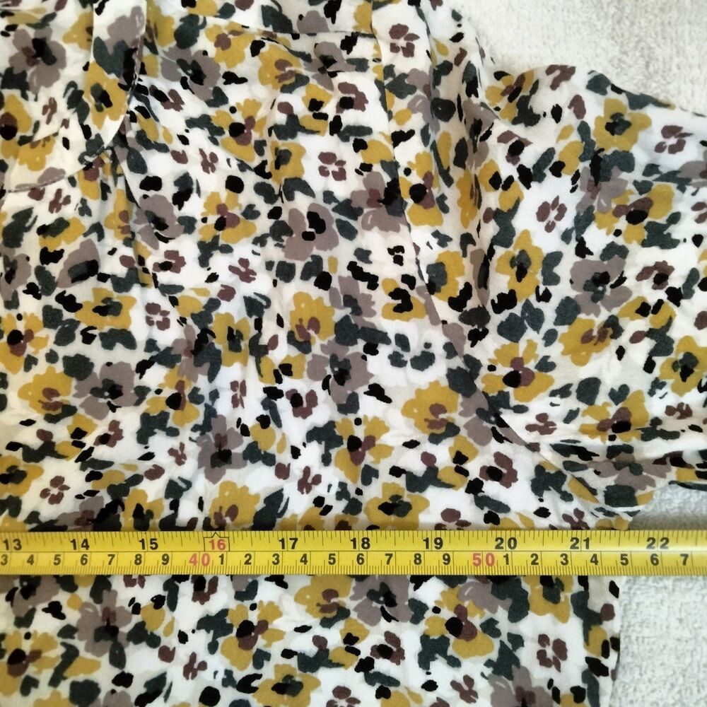 LOFT Women's Long Sleeve Blouse SMALL V-neck floral design - Picture 7 of 8